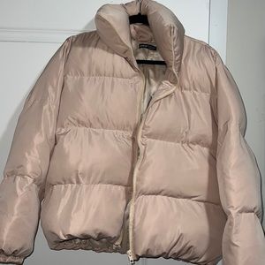 SHEIN tan puffer jacket